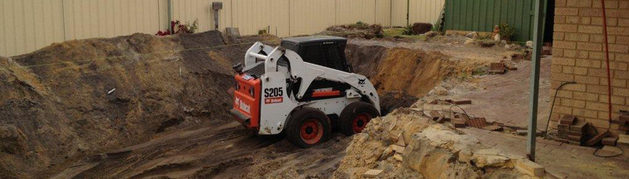 bobcat digging pool